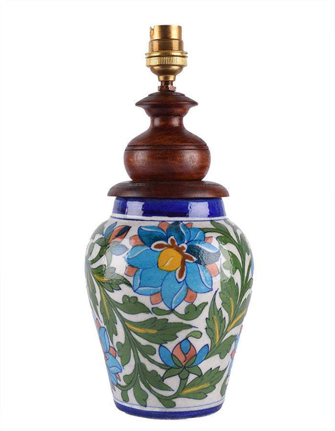 Blue Pottery Handiya Lamp (Without Lampshade)